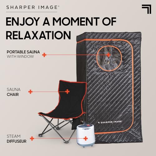 Sharper Image Portable Steamer Sauna - Pop Up Steam Room Spa Personal Relaxation - Good
