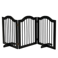 PawHut Freestanding Wooden Pet Gate - Foldable Dog Fence Safety Barrier - Doorway, Stairs - Black - Damaged Box