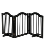 PawHut Freestanding Wooden Pet Gate - Foldable Dog Fence Safety Barrier - Doorway, Stairs - Black - Damaged Box