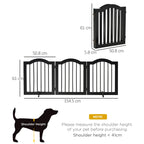 PawHut Freestanding Wooden Pet Gate - Foldable Dog Fence Safety Barrier - Doorway, Stairs - Black - Damaged Box