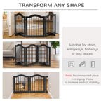 PawHut Freestanding Wooden Pet Gate - Foldable Dog Fence Safety Barrier - Doorway, Stairs - Black - Damaged Box