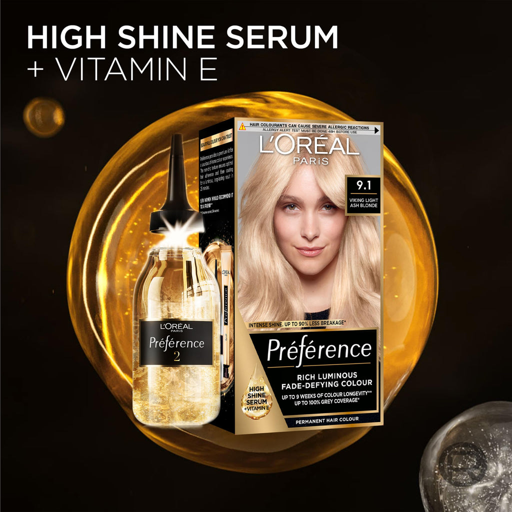 L'Oreal Paris Preference Hair Dye 7.23 Dark Rose Gold Luminous Permanent Hair Colour Long Lasting Brilliance - Damaged Box