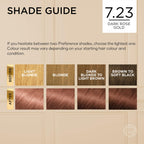 L'Oreal Paris Preference Hair Dye 7.23 Dark Rose Gold Luminous Permanent Hair Colour Long Lasting Brilliance - Damaged Box