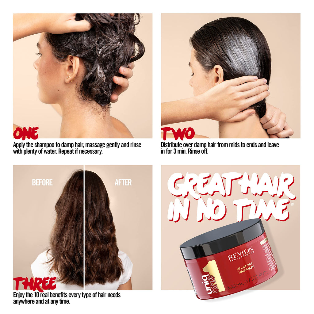 REVLON PROFESSIONAL UniqOne All In One Hair Mask - Strengthening Restorative Intensive Conditioner 300ml - New