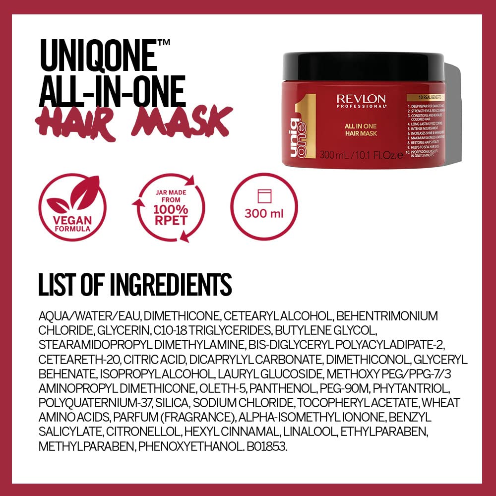 REVLON PROFESSIONAL UniqOne All In One Hair Mask - Strengthening Restorative Intensive Conditioner 300ml - New