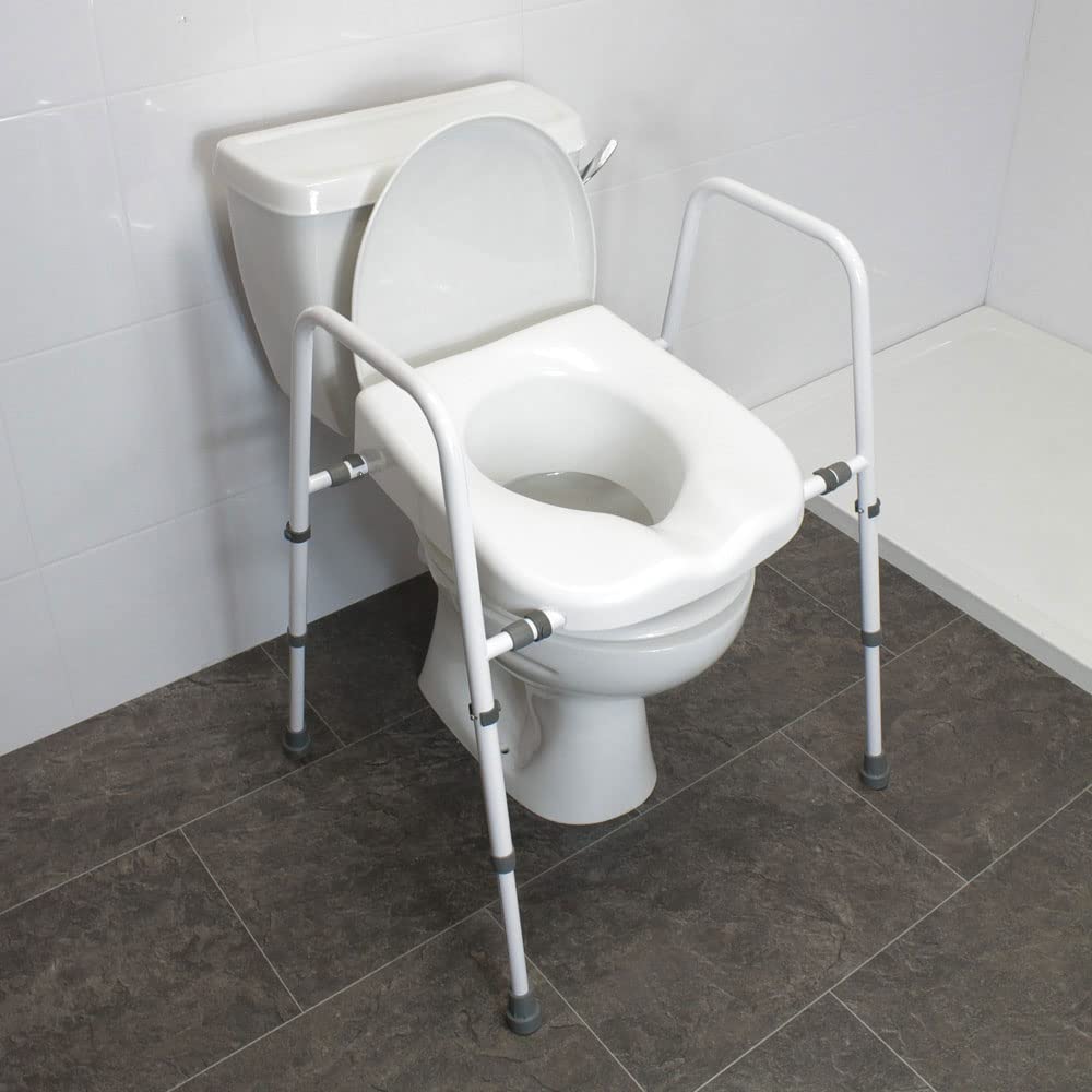 NRS Healthcare Mowbray Toilet Seat and Frame Lite - Width Adjustable - Ready Assembled - N36974 Mobility Aid - Good