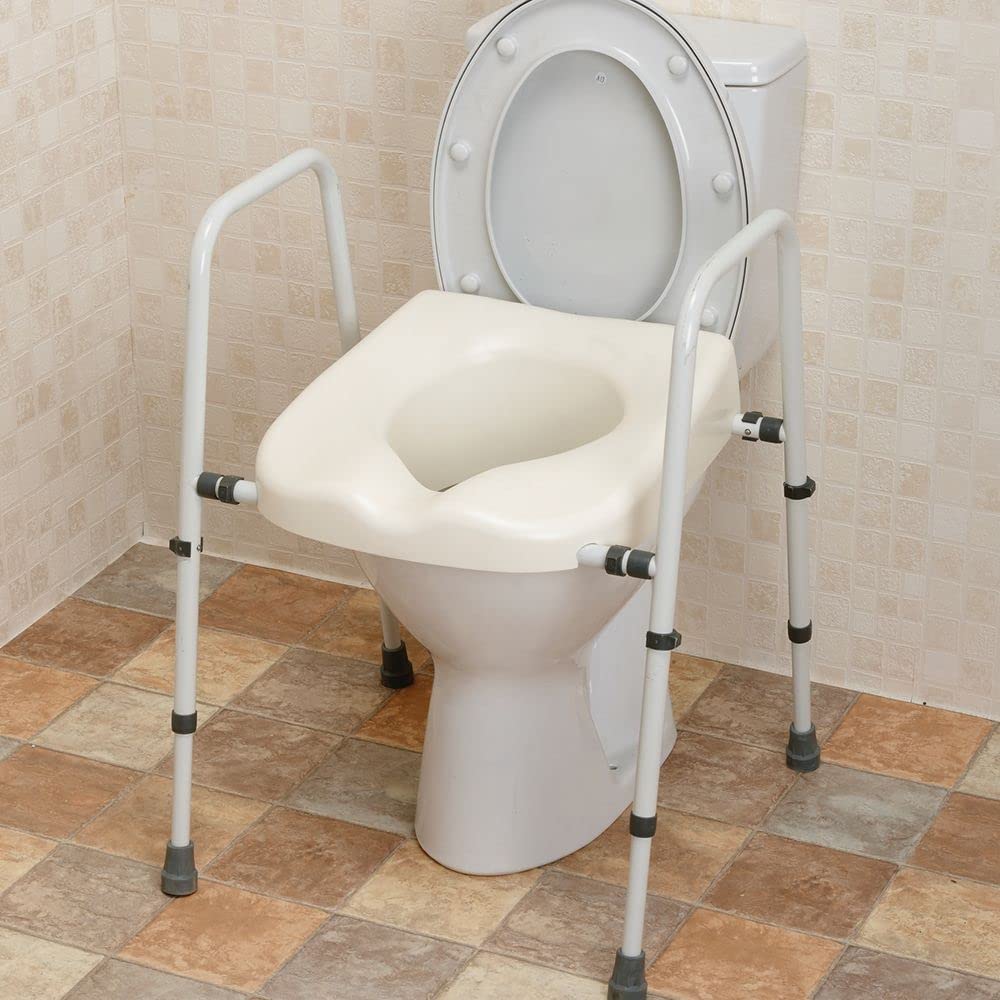 NRS Healthcare Mowbray Toilet Seat and Frame Lite - Width Adjustable - Ready Assembled - N36974 Mobility Aid - Good