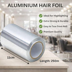 Aluminium Hair Foil Roll 250m x 11cm - Professional Highlighting Colouring & Nail Gel Removal Foil - Damaged Box