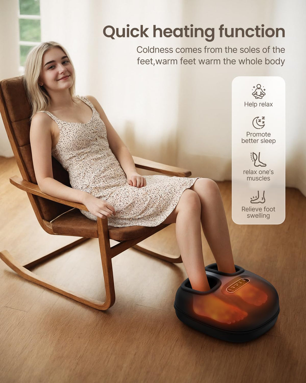 RENPHO Portable Foot Massager with Heat - Electric Shiatsu Foot Massager Machine - Deep Kneading Relaxation - Very Good