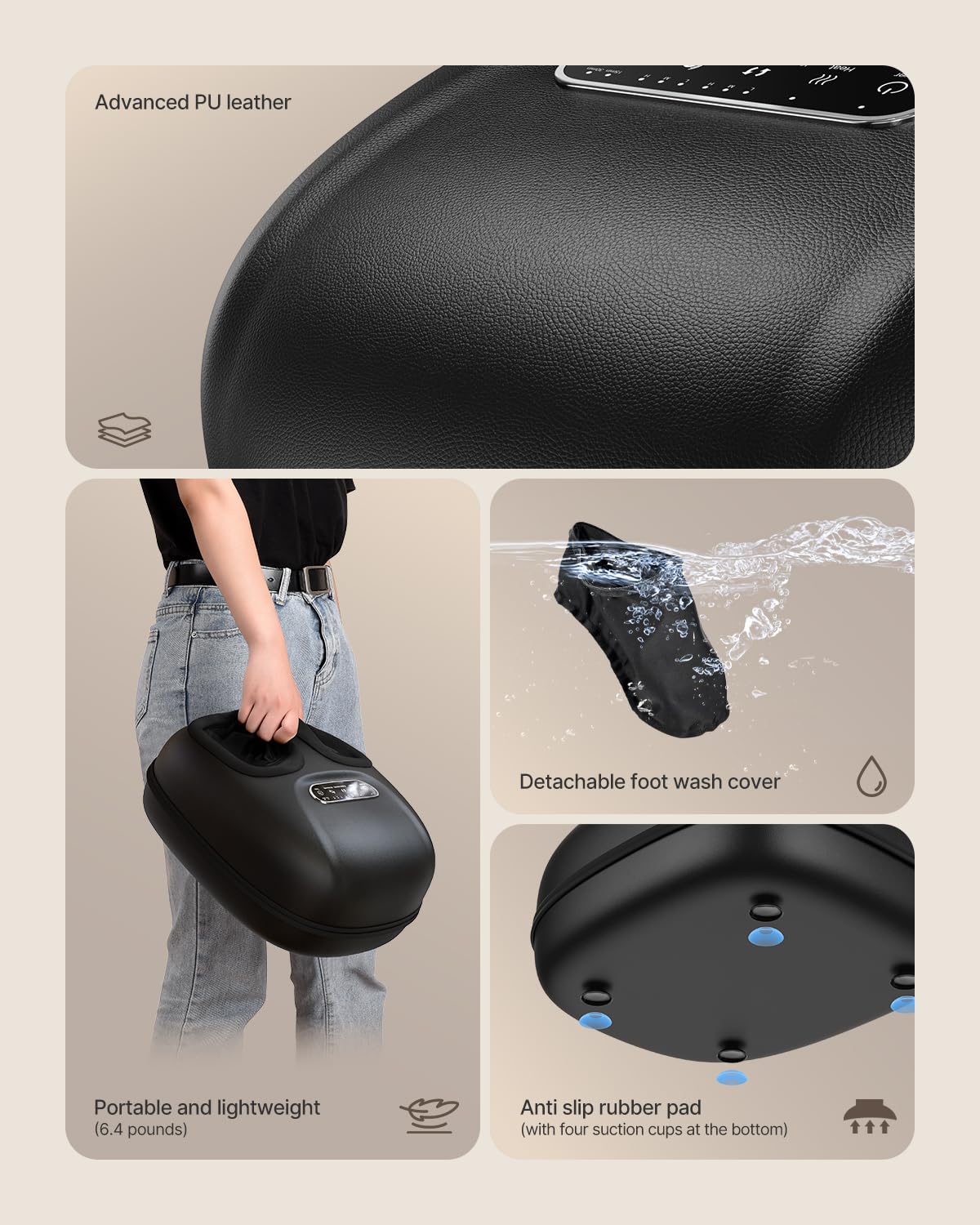 RENPHO Portable Foot Massager with Heat - Electric Shiatsu Foot Massager Machine - Deep Kneading Relaxation - Very Good