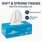 OfficeHarbour Facial Tissues - 36 Boxes x 100 Soft White 2-Ply Sheets - 3600 Total - Home Office Hotel School Care Use - Damaged Box