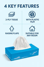 OfficeHarbour Facial Tissues - 36 Boxes x 100 Soft White 2-Ply Sheets - 3600 Total - Home Office Hotel School Care Use - Damaged Box