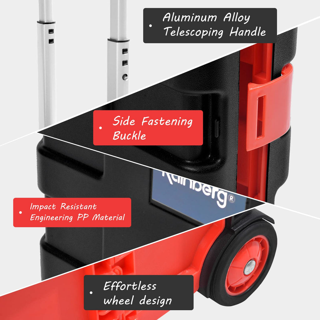 Rainberg Heavy Duty Folding Trolley Box Cart - Extra Large - 35kg Capacity - Collapsible Shopping Crate Boot Cart - Very Good