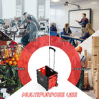 Rainberg Heavy Duty Folding Trolley Box Cart - Extra Large - 35kg Capacity - Collapsible Shopping Crate Boot Cart - Very Good