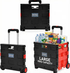 Rainberg Heavy Duty Folding Trolley Box Cart - Extra Large - 35kg Capacity - Collapsible Shopping Crate Boot Cart - Very Good