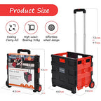 Rainberg Heavy Duty Folding Trolley Box Cart - Extra Large - 35kg Capacity - Collapsible Shopping Crate Boot Cart - Very Good
