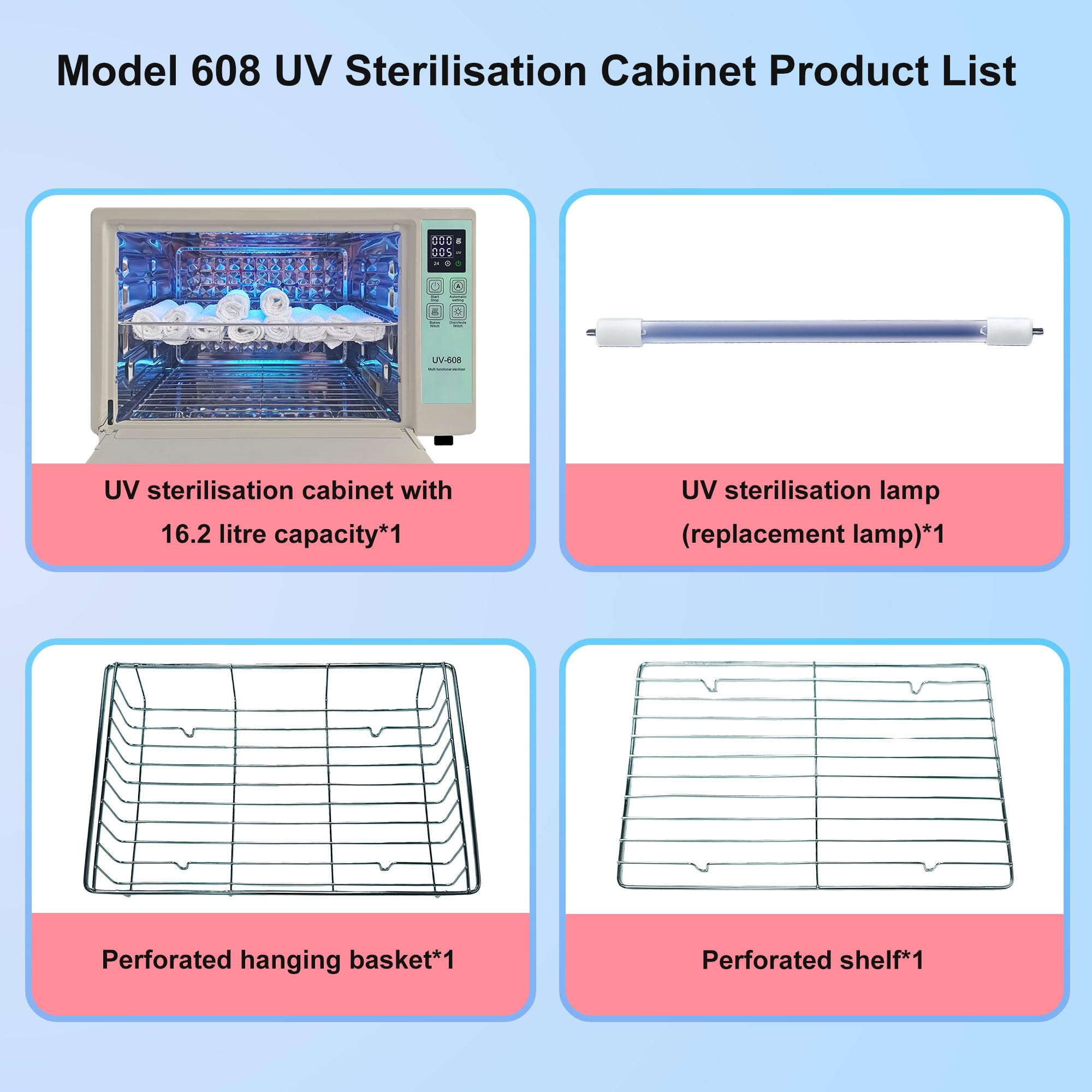 JOJOCOSMO UV steriliser,16.2L Extra large capacity nail tool sterilizer, autoclave sterilizer with timer setting, LED UV Disinfection Cabinet for barbershop, beauty salon, home and spa use - New