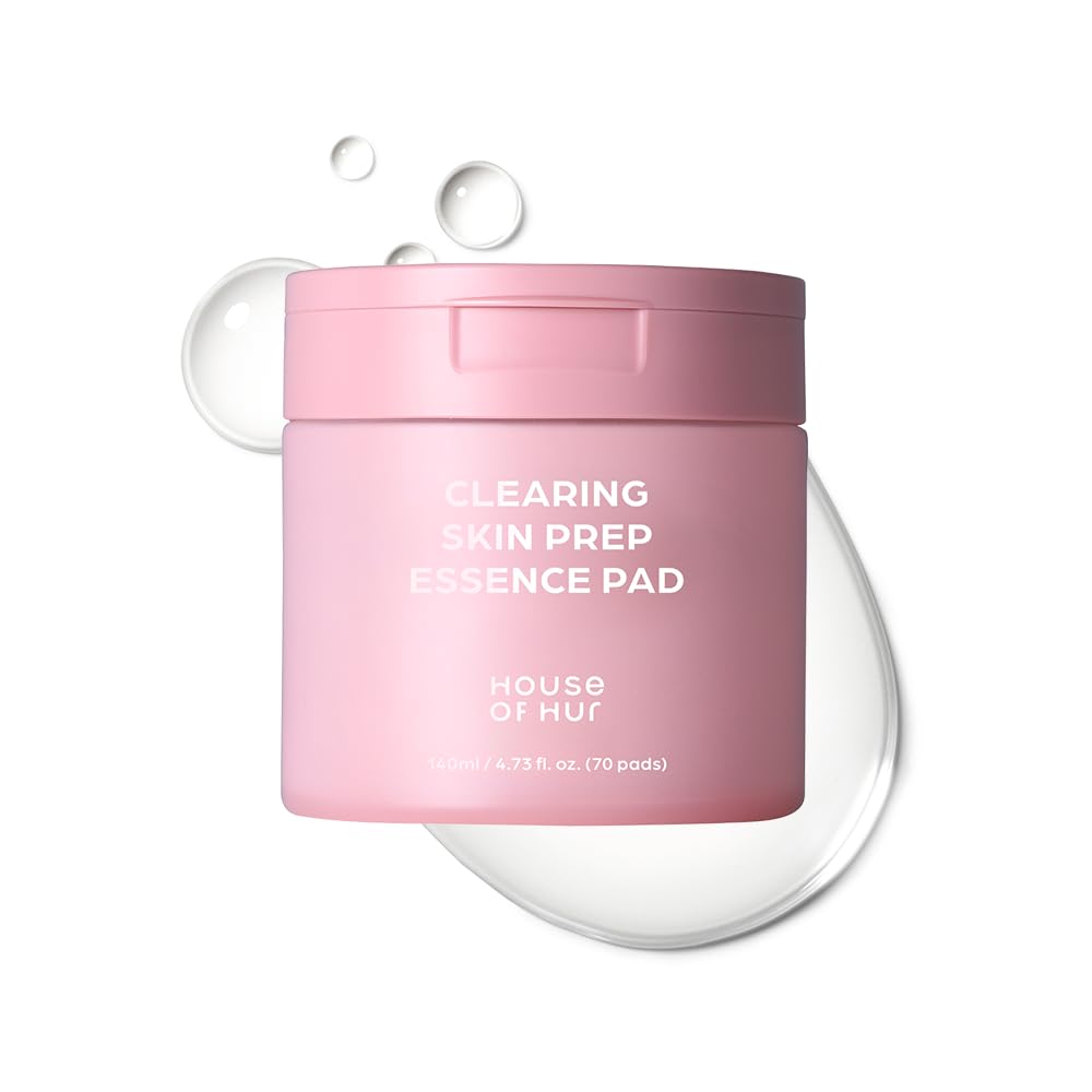 House of Hur 70 x Moisturizing Exfoliating Pads for Skin Preparation with Aha, Bha, Pha and Beetroot Extract, Korean Skincare, 140ml - Damaged Box