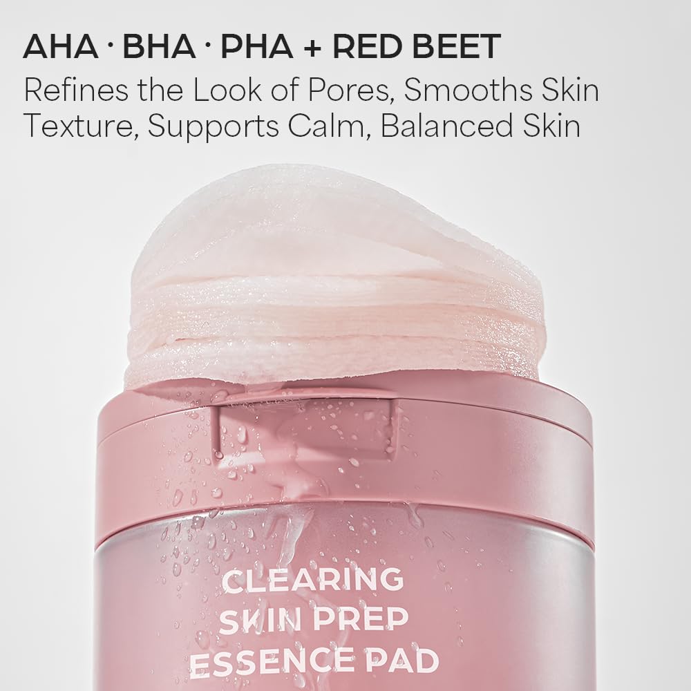 House of Hur 70 x Moisturizing Exfoliating Pads for Skin Preparation with Aha, Bha, Pha and Beetroot Extract, Korean Skincare, 140ml - Damaged Box
