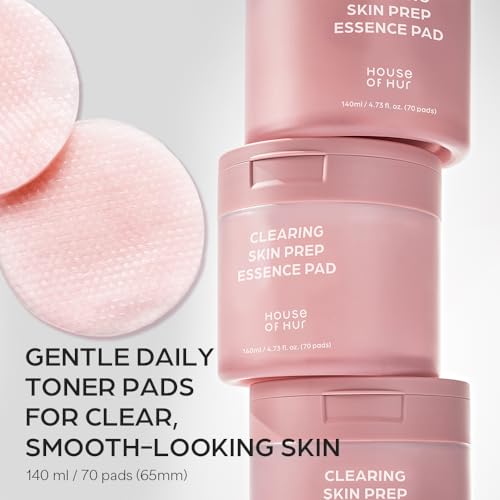 House of Hur 70 x Moisturizing Exfoliating Pads for Skin Preparation with Aha, Bha, Pha and Beetroot Extract, Korean Skincare, 140ml - Damaged Box