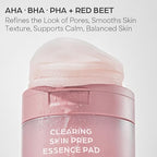 House of Hur 70 x Moisturizing Exfoliating Pads for Skin Preparation with Aha, Bha, Pha and Beetroot Extract, Korean Skincare, 140ml - Damaged Box