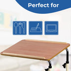 Days Overbed Table with Wheels - Height Adjustable, Lightweight, Laminated 61x40cm Surface - Bed Chair Laptop Aid for Elderly Care - Good