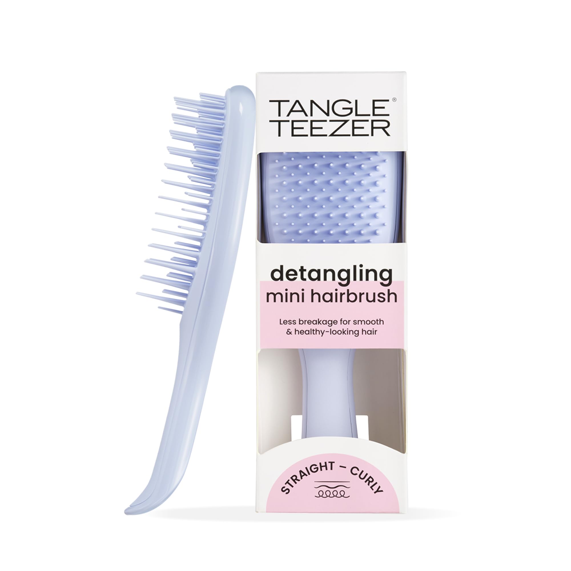 Tangle Teezer Mini Ultimate Detangler - For Wet & Dry Hair - Detangling Brush for All Hair Types - Perfect Brush For Kids & Travel - Digital Lavender - Damaged Box