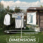 Vileda Sun-Lift Compact Rotary Airer - 40m Drying Line - Holds 4 Wash Loads - Outdoor Clothes Dryer Garden Washing Line - Good