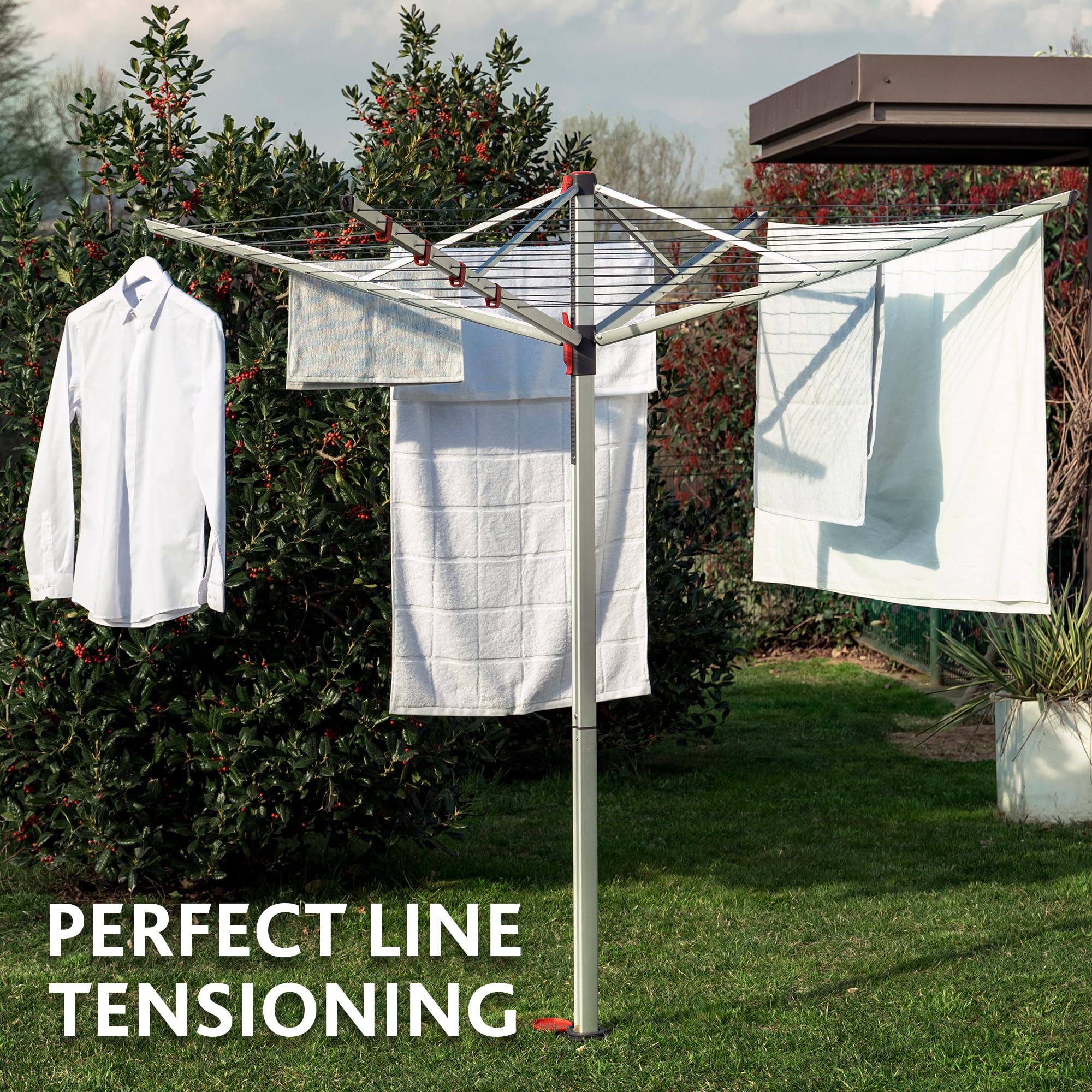 Vileda Sun-Lift Compact Rotary Airer - 40m Drying Line - Holds 4 Wash Loads - Outdoor Clothes Dryer Garden Washing Line - Good