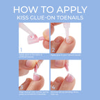 KISS Salon Acrylic French Toenail Kit - Walk Away Style - Artificial Press-On Nails - Damaged Box