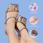 KISS Salon Acrylic French Toenail Kit - Walk Away Style - Artificial Press-On Nails - Damaged Box