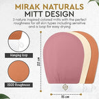 Mirak Naturals 3 Deep Exfoliating Mitts Body Scrub for Soft Skin - Exfoliating Glove & Skin Cleanser Spa Hammam Fake Tan Remover, Double-Sided Deep Exfoliation Scrubbing Mitt, Shower Gloves - Damaged Box