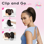REECHO Ponytail Extension,Claw Clip Hair Bun Hair Piece Short Straight Ponytail Hair Extensions Messy Hair Bun Natural Synthetic Fake Ponytail Hair Pieces for Women- Silver Grey - New
