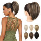 REECHO Ponytail Extension,Claw Clip Hair Bun Hair Piece Short Straight Ponytail Hair Extensions Messy Hair Bun Natural Synthetic Fake Ponytail Hair Pieces for Women- Silver Grey - New