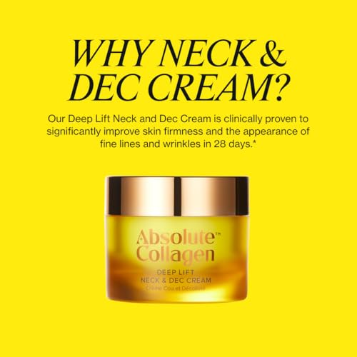 Absolute Collagen Deep Lift Neck & D'ecollet'e Cream 50ml - Anti-Wrinkle, Anti-Ageing and Neck Firming Cream - Visibly Reduces Appearance of Fine Lines and Wrinkles - Smoother, Firmer & Sculpted Skin - Damaged Box