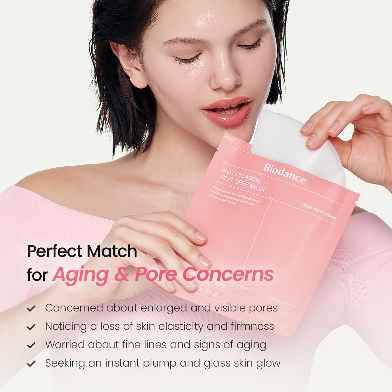 BIODANCE Bio-Collagen Hydrogel Overnight Face Mask. 4 PCs - Damaged Box