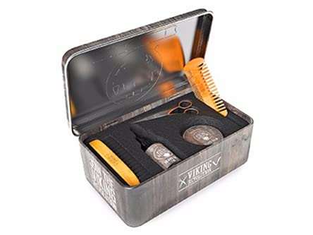 Viking Revolution - Beard Grooming Kit for Men - Ultimate Beard Kit with 100% Boar Beard Brush, Beard Comb, Citrus Beard Balm, Unscented Beard Oil & More - Valentines Gifts for Him - Gifts for Men - New