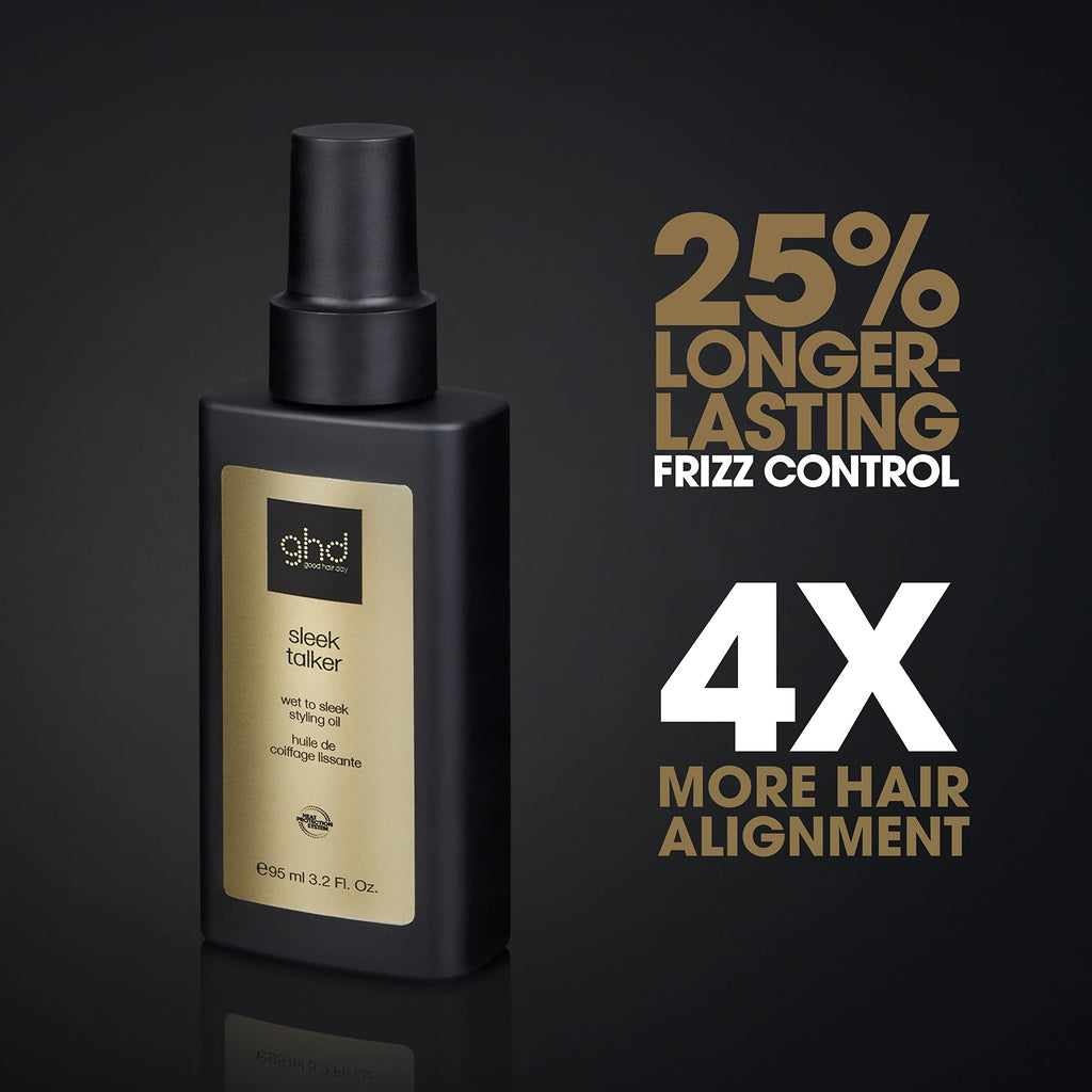 ghd Sleek Talker - Wet To Sleek Styling Oil, Smoothing and Softening Hair Oil With Heat Protection, Formulated with Nourishing Argan Oil, Non-greasy and Lightweight - New