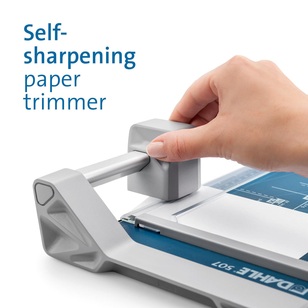 Dahle 507 A4 Self-Sharpening Paper Trimmer Guillotine with Safety Cutting Protection, Blue - Very Good