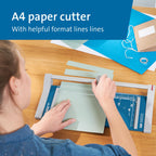 Dahle 507 A4 Self-Sharpening Paper Trimmer Guillotine with Safety Cutting Protection, Blue - Very Good