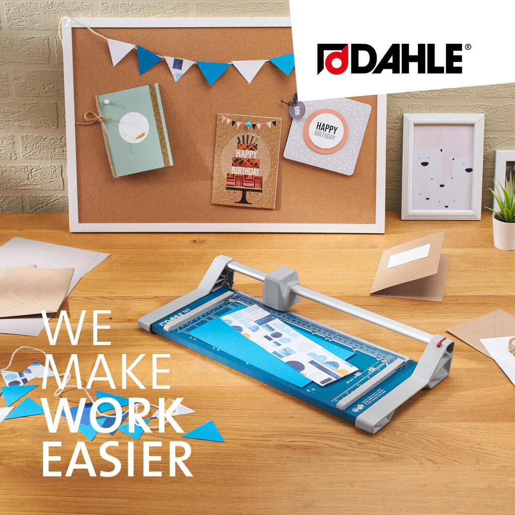 Dahle 507 A4 Self-Sharpening Paper Trimmer Guillotine with Safety Cutting Protection, Blue - Very Good