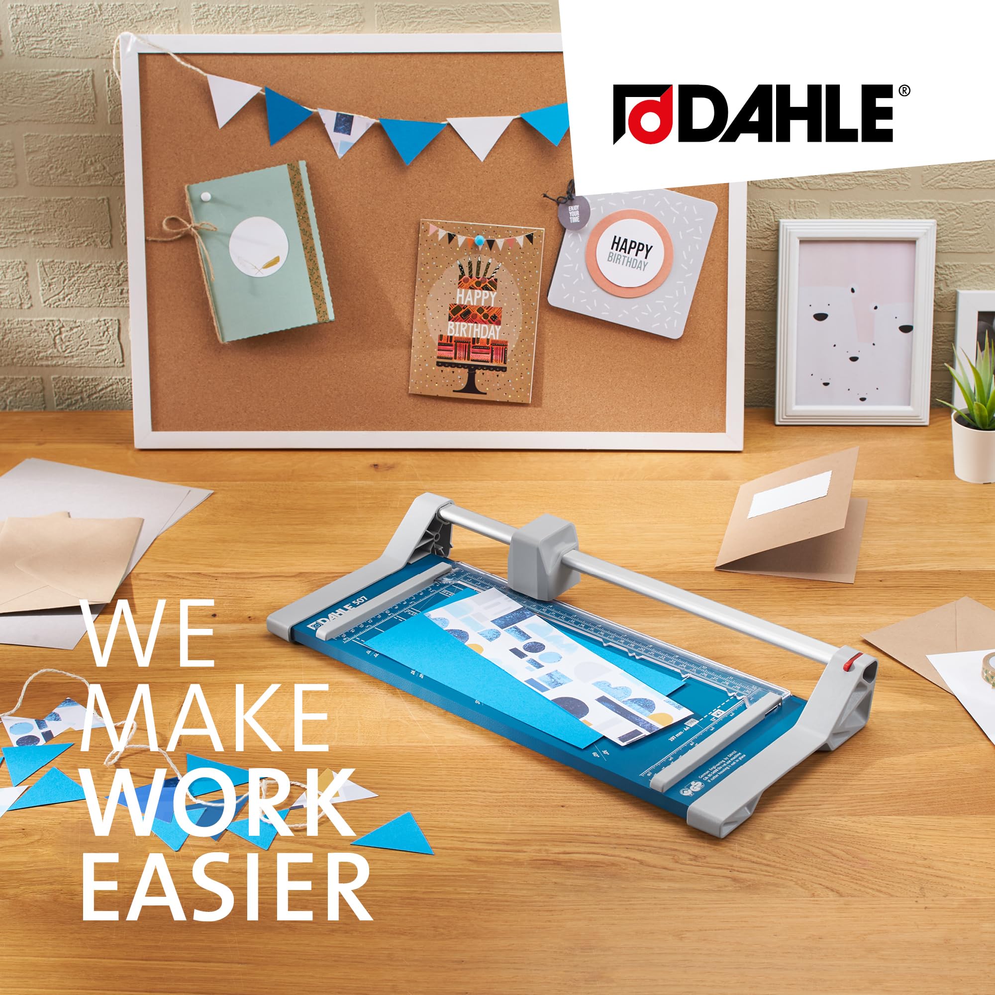 Dahle 507 A4 Self-Sharpening Paper Trimmer Guillotine with Safety Cutting Protection, Blue - Very Good