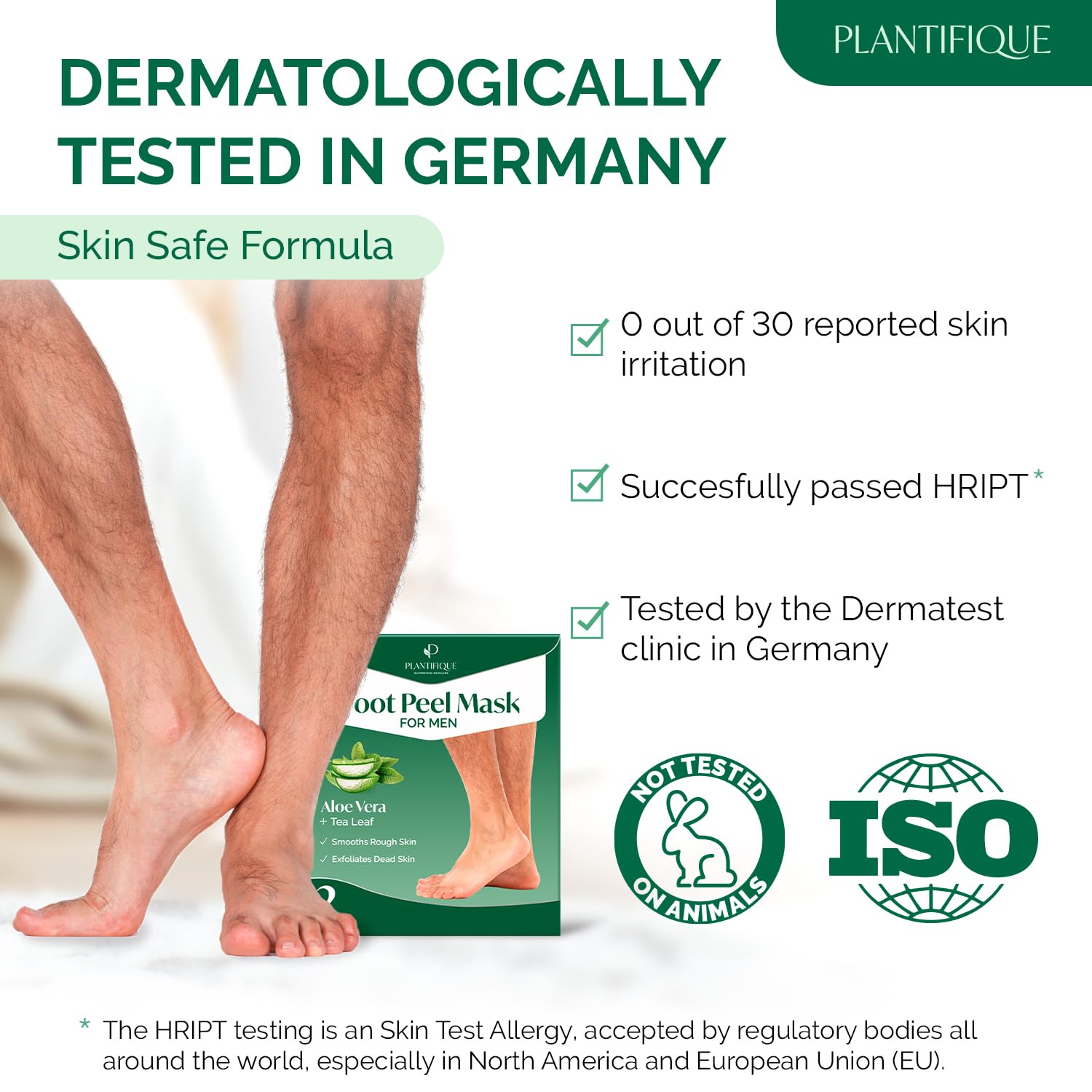 PLANTIFIQUE Foot Peel Mask, Dermatologically Tested Foot Treatment, 2 Pairs - New