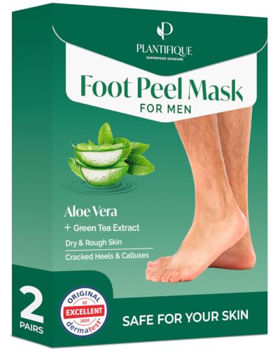 PLANTIFIQUE Foot Peel Mask, Dermatologically Tested Foot Treatment, 2 Pairs - New