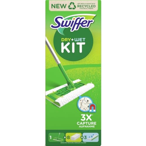 Swiffer Floor Cleaning Starter Kit - 1 Mop, 8 Dry Refills, 3 Wet Wipes - Household Cleaner - Very Good