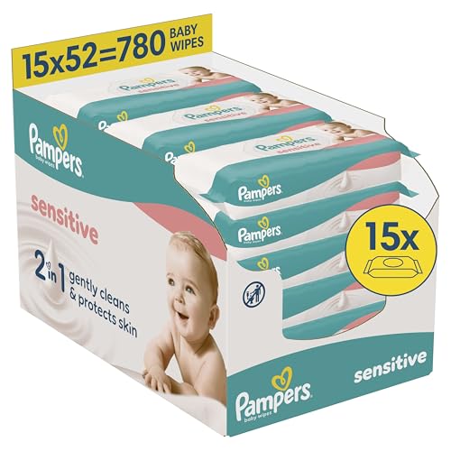 Pampers Sensitive Baby Wipes - 780 Count - Fragrance-Free - Hypoallergenic - Damaged Box