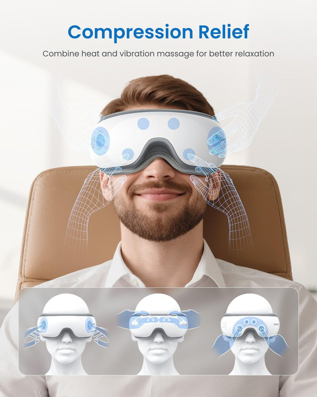 RENPHO Eye Massager with Heat - Massage Eye Mask for Women & Men - Wireless Electric Eye Relaxation Device - Very Good