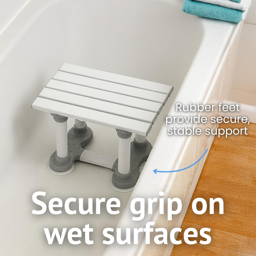 Homecraft Savanah Slatted Bath Seat - 6 Inch Lightweight Bathing Chair for Elderly Disabled Bariatric - Non-Slip Shower Stool Suction Cups - Very Good
