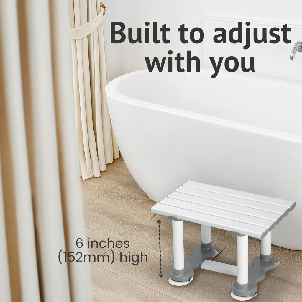 Homecraft Savanah Slatted Bath Seat - 6 Inch Lightweight Bathing Chair for Elderly Disabled Bariatric - Non-Slip Shower Stool Suction Cups - Very Good