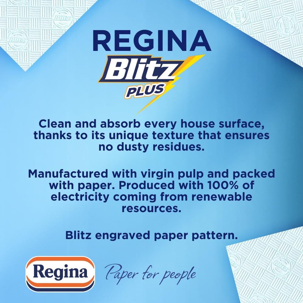 Regina Blitz Plus, 8 Rolls of Household Towel, 3-Ply - Damaged Box